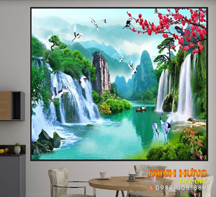 Tranh phong cảnh thác nước đẹp 407TTN