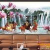 Tranh treo tường bát mã và hoa sen 691TNBM