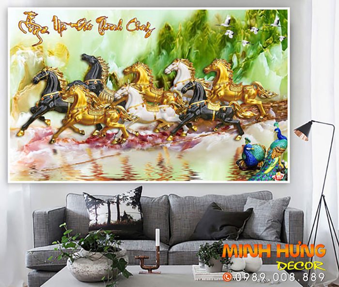 Tranh ngựa treo tường bát mã 548TNBM