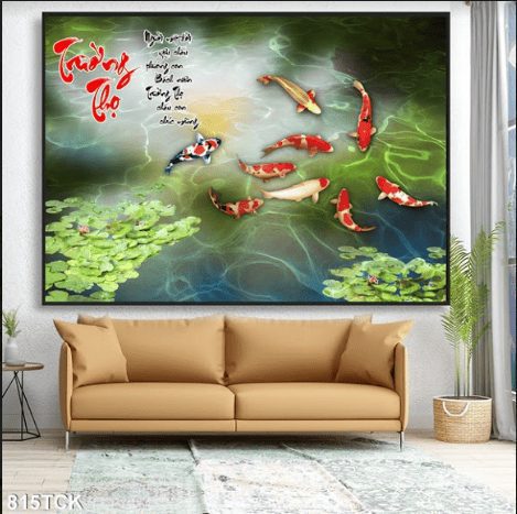 Tranh treo tường cửu ngư 815TCK
