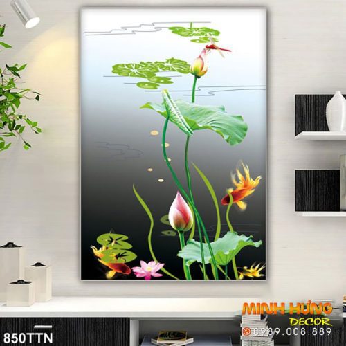 Tranh hoa sen và cá vàng 850TTN