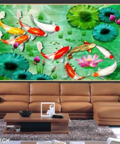 Tranh treo tường cá chép 3D 924TCK
