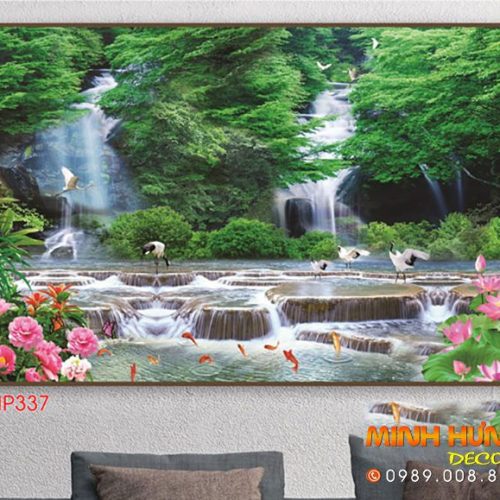 Tranh phong thủy cửu ngư quần hội TNP337