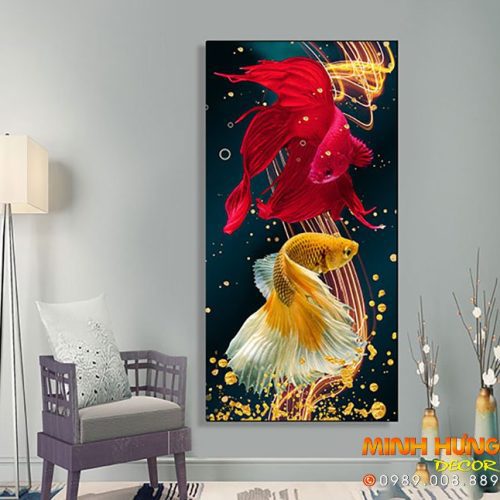Tranh 2 con cá nghệ thuật TNP339