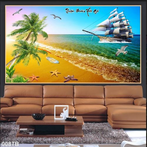 Tranh thuyền buồm và sao biển 008TB