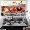 Tranh 3D ngựa chạy trên mặt nước 011TNBM
