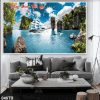 Tranh 3D thuyền buồm đẹp 046TB