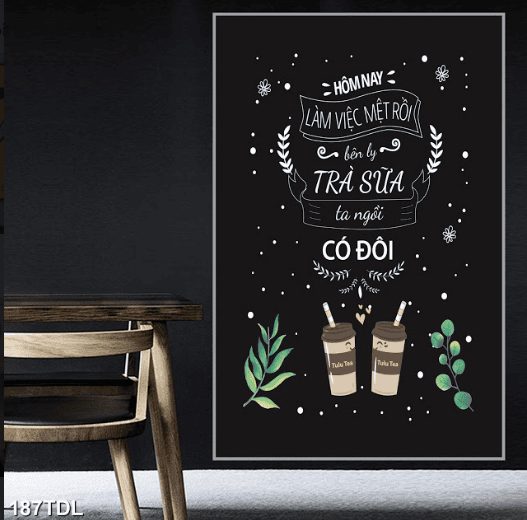 Tranh trà sữa có đôi 187TDL