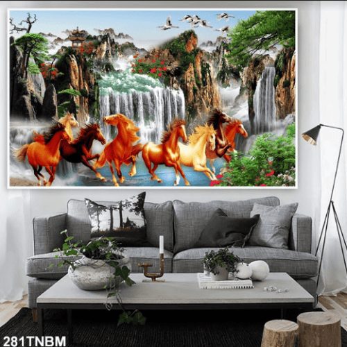 Tranh bát mã và thác nước 281TNBM