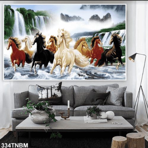 Tranh ngựa chạy dưới nước 334TNBM