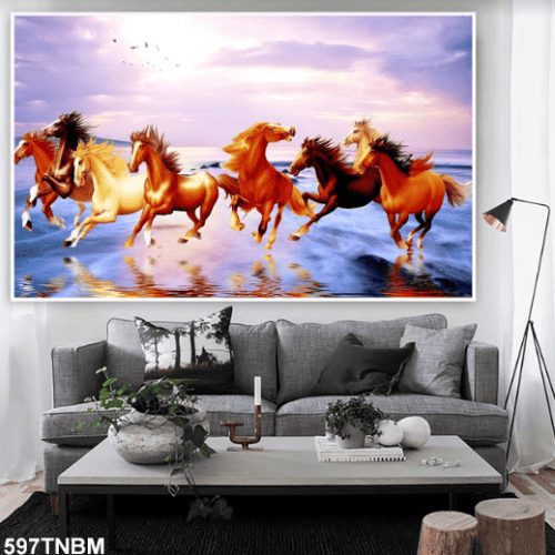 Tranh ngựa chạy trên mặt nước 597TNBM