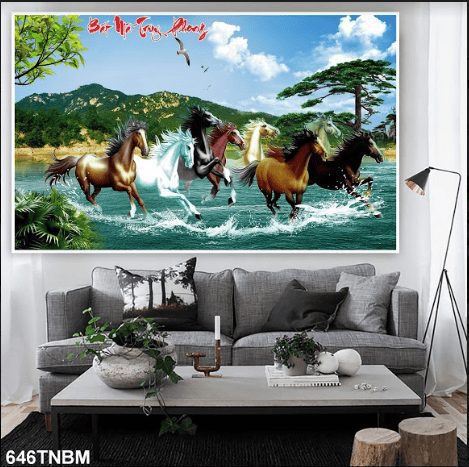Tranh bát mã phi trên nước 646TNBM