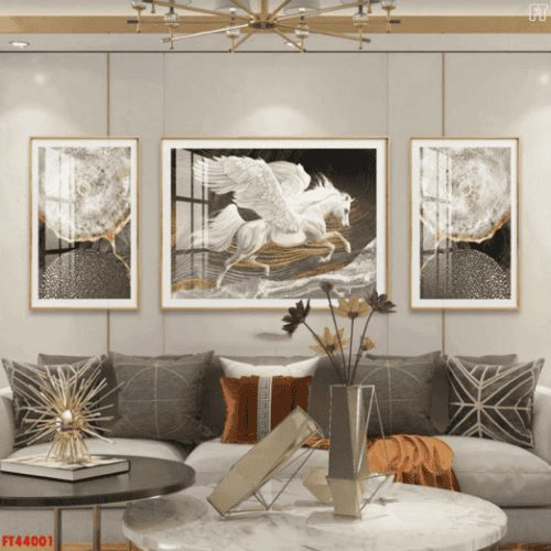 Tranh tráng gương 3D ngựa bay FT44001