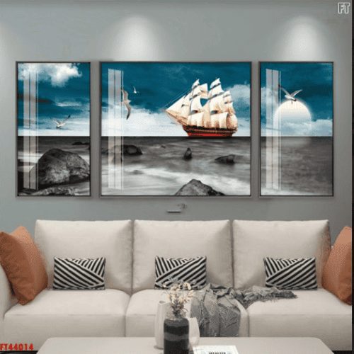 Tranh tráng gương thuyền buồm FT44014