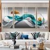 Tranh tráng gương đôi nai và thuyền buồm FT47088