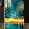 Tranh đôi nai vàng và đá phủ pha lê FT47094