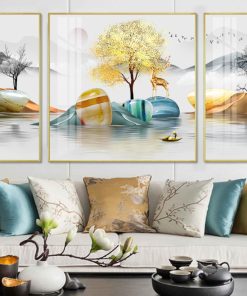 Tranh nai vàng tài lộc FT60011
