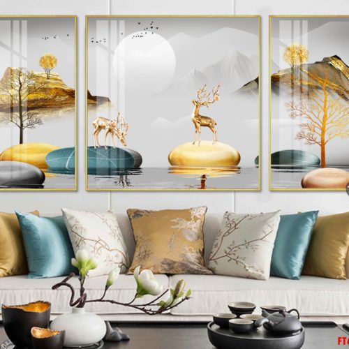 Tranh 3D hươu nai đẹp FT60016