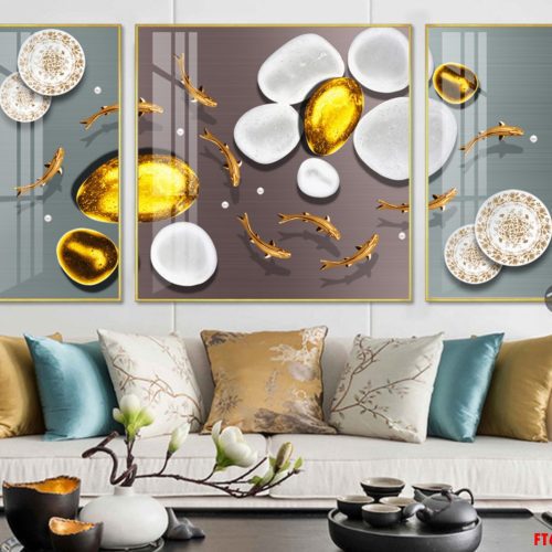 Tranh tráng gương đàn cá FT60028