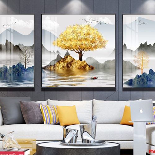 Tranh non nước vàng xanh FT60169