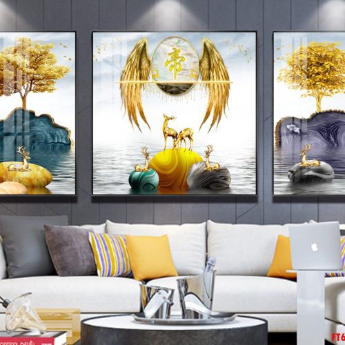 Tranh tráng gương đá pha lê đẹp FT60204