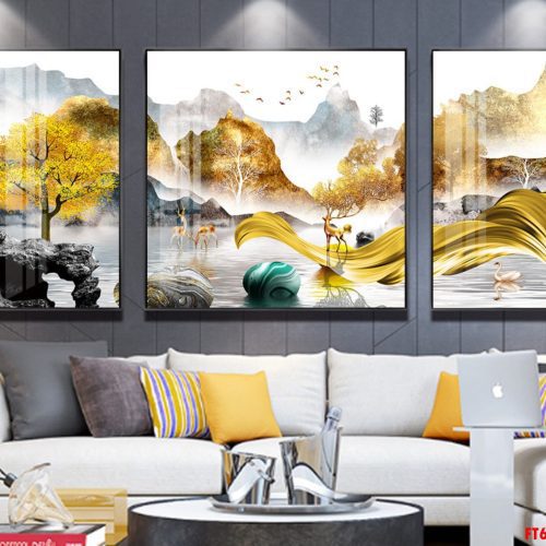 Tranh nai giữa sông nước FT60206