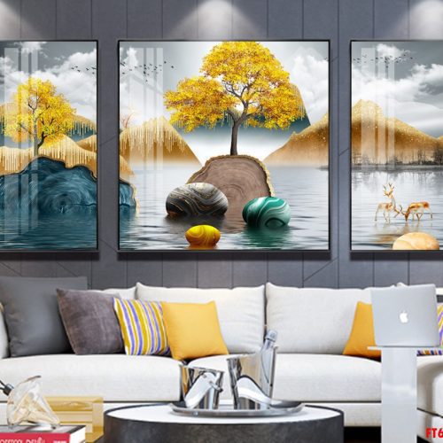Tranh tráng gương đá pha lê đẹp FT60216
