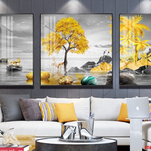 Tranh nai dưới cây tài lộc FT60222