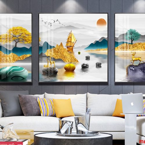 Tranh tráng gương cây tài lộc FT60232