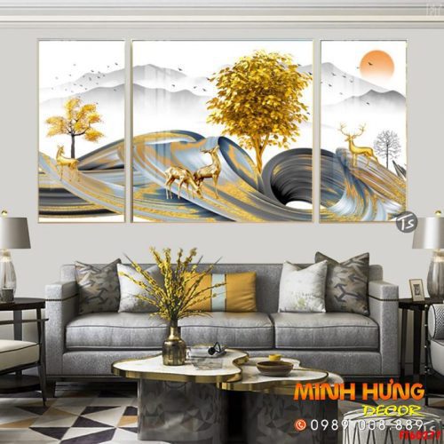 Tranh nai vàng trừu tượng FT60277