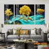 Tranh tráng gương nai vàng đẹp FT60292