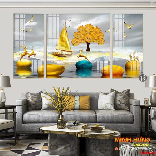 Tranh tráng gương thuyền buồm FT60300
