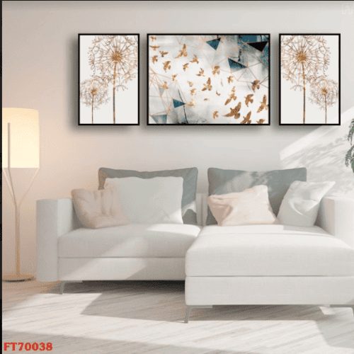 Tranh trừu tượng đàn chim vàng FT70038