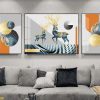 Tranh tráng gương 3D đôi nai xanh FT95039