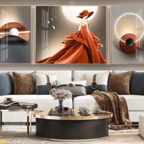 Tranh tráng gương 3D cô gái FT95056