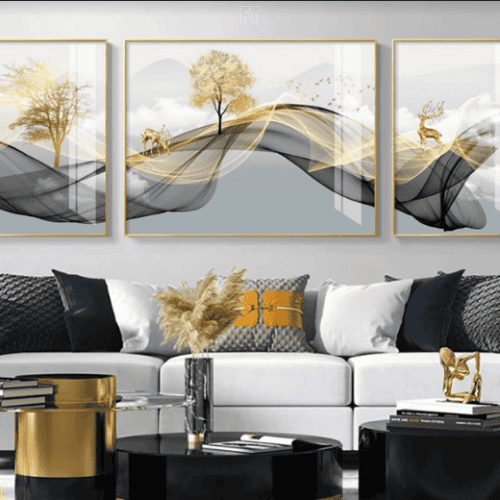 Tranh 3D nai vàng đẹp FT95071