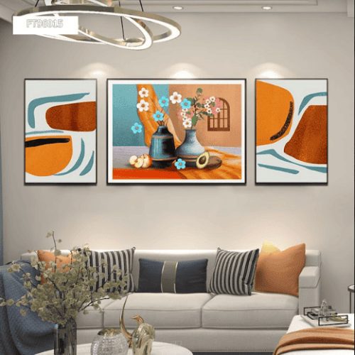 Tranh 3D hai bình hoa đẹp FT96015