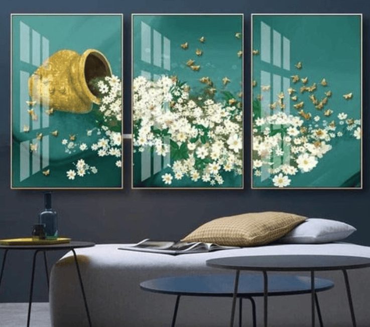Tranh 3D hoa và bướm TNP347