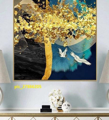 Hạc trắng và cây lá vàng pic_27866205