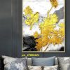 Trừu tượng chim và lá vàng pic_27866221