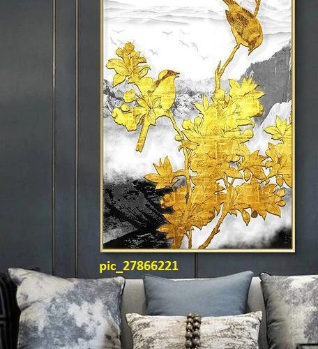 Trừu tượng chim và lá vàng pic_27866221