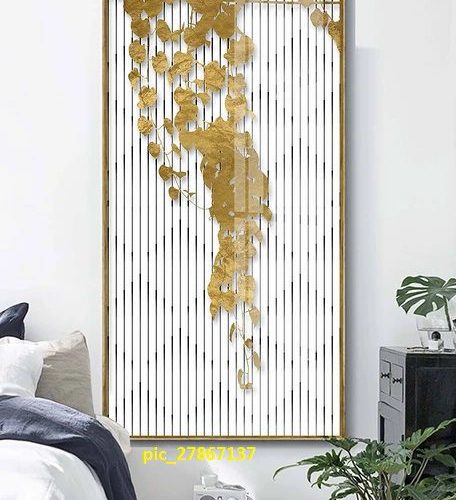 Họa tiết trừu tượng lá vàng pic_27867137
