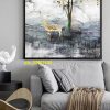 Trừu tượng nai đứng dưới cây lá vàng pic_27901135