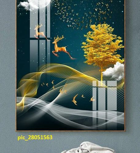 Tranh đôi hươu dưới ánh trăng pic_28051563