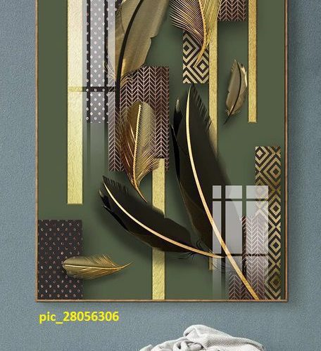 Tranh treo tượng trừu tượng lông vũ pic_28056306