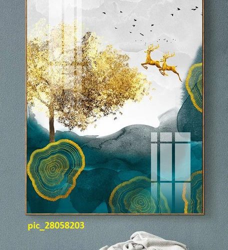 Tranh 3D rừng và nai pic_28058203