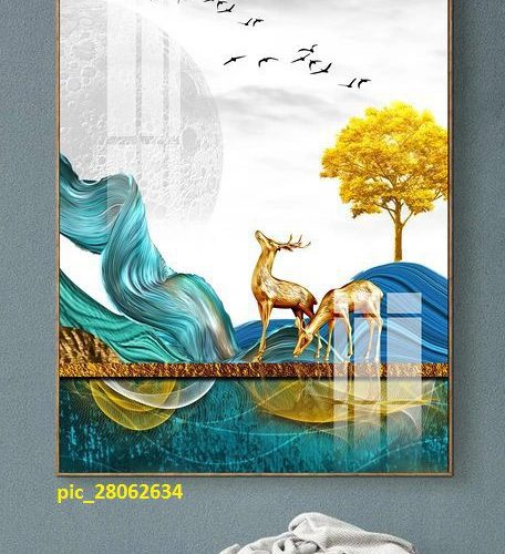 Tranh nghệ thuật nai tài lộc pic_28062634