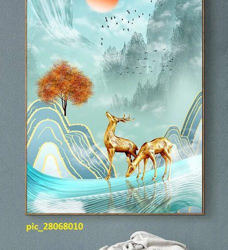 Tranh nghệ thuật hươu nai pic_28068010