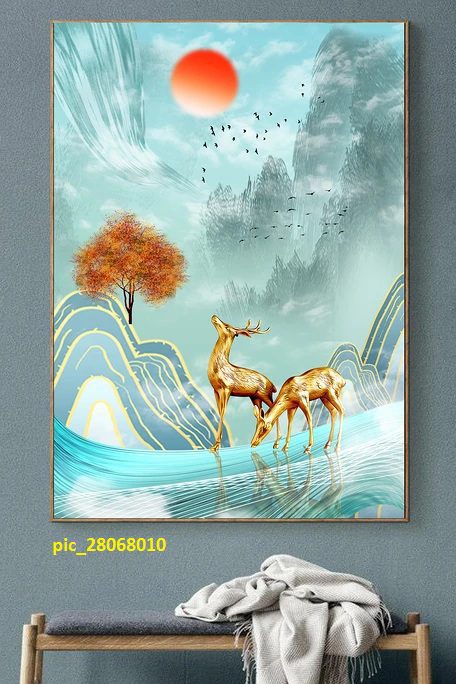 Tranh nghệ thuật hươu nai pic_28068010