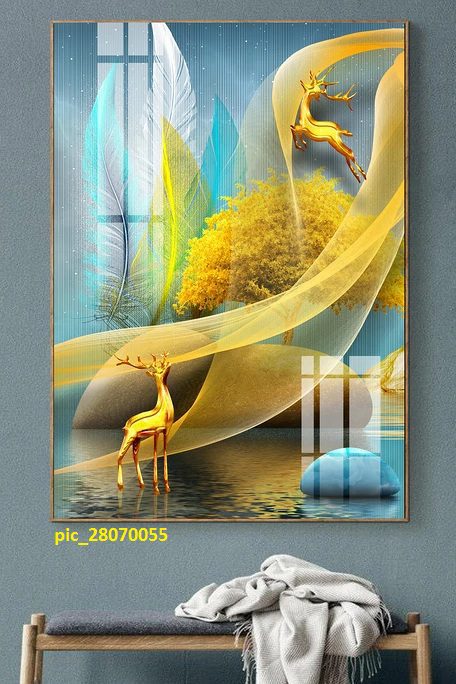 Tranh tráng gương nai tài lộc pic_28070055